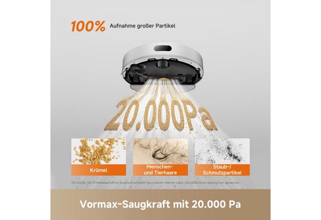 dreame D20 Air Plus - Staubsauger Roboter, Saug- und Wischroboter mit 20.000 Pa Saugkraft, Verwicklungsschutz, selbstentleerendem Dock
