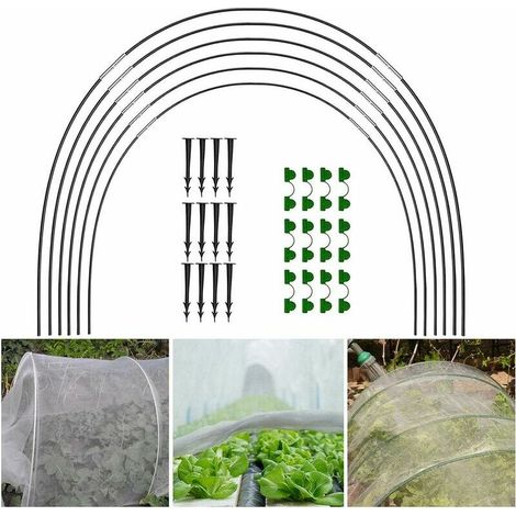 18-teiliges Tunnelgewächshaus-bogenset, Erhöhte Tunnelgewächshaus-bögen, Gewächshaus-bögen, Pflanzenstütztunnel Für Gartenhäuser, Fiberglas-pflanzrahmen Für Gärten 2