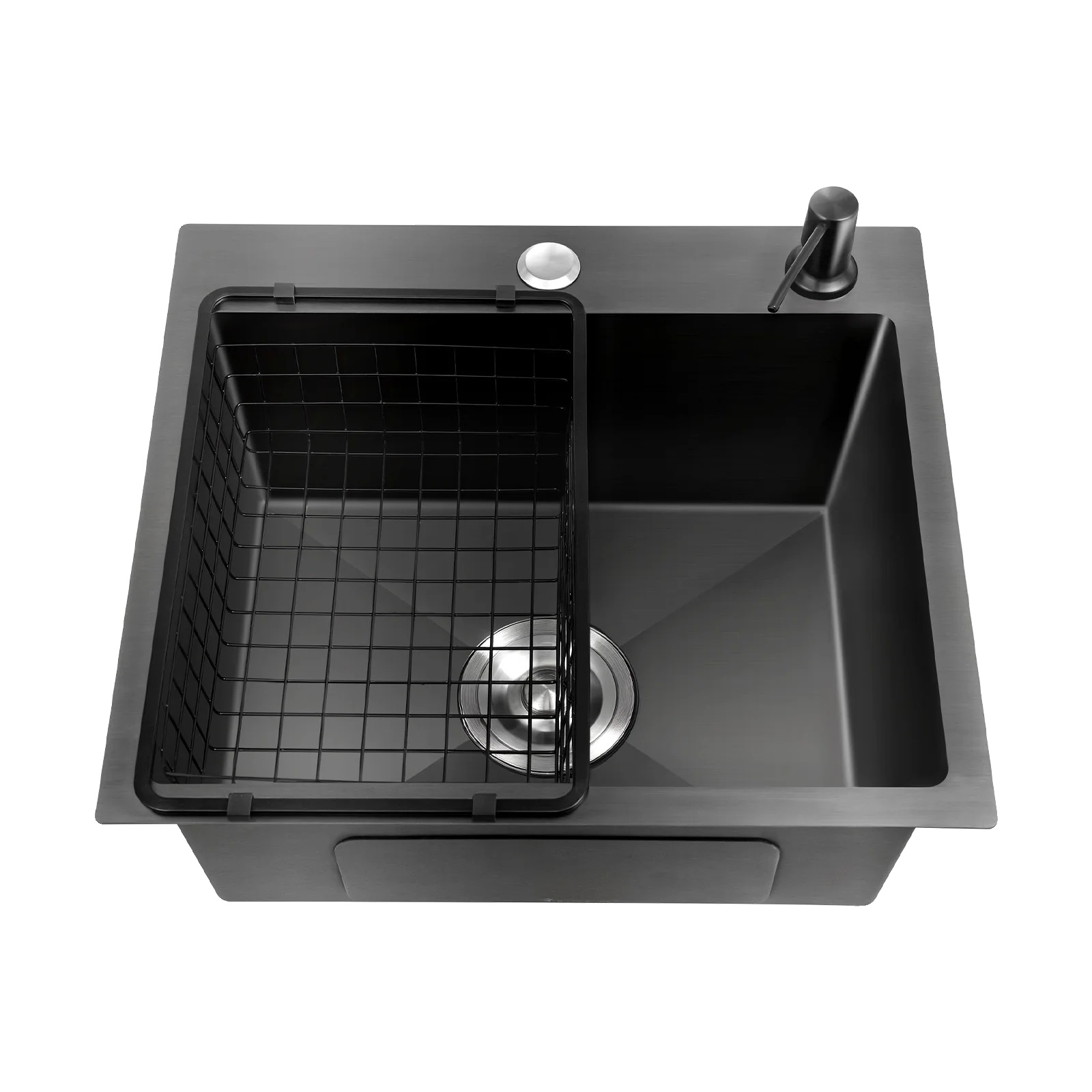 Edelstahlspüle, Großes Einzelbecken, Praktisches Design, Schwarz