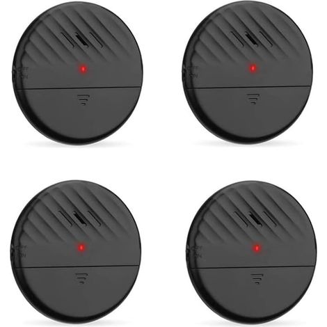 Tür- Und Fensteralarm Mit Vibrationssensor, Schwarz, 4er-pack, 125 Db, Schlanker Und Leistungsstarker Einbruchmelder Mit Einstellbarer Empfindlichkeit Und Led-anzeige Für Mehr Sicherheit Im Haus