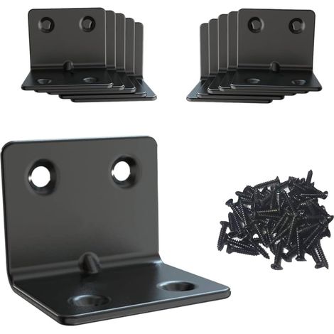 10er-pack Schwarze Eckverbinder, 30 X 30 X 40 Mm, Edelstahl, L-förmig, Zum Zusammenbauen Von Ecken Und Möbeln