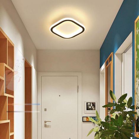 Dimmbare Led-deckenleuchte Für Den Innenbereich, 2700k/6500k, Mit Fernbedienung, Ultradünne, Moderne Deckenleuchte Für Flur, Schlafzimmer, Küche (schwarzes Quadrat, 20 Cm)