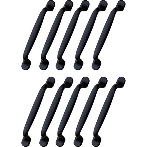 10 Schwarze Schrankgriffe Für Schubladen Und Schlafzimmermöbel, Lochabstand 96 Mm