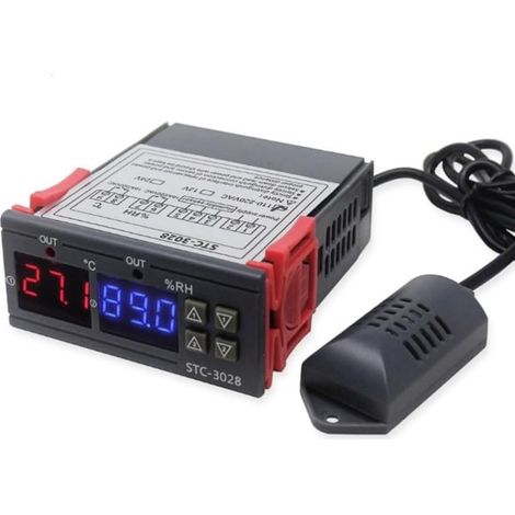 Duales Lcd-thermostat Für Temperatur Und Luftfeuchtigkeit Stc 3028, Thermometer-hygrometer, Inkubator-controller 110 V/220 V