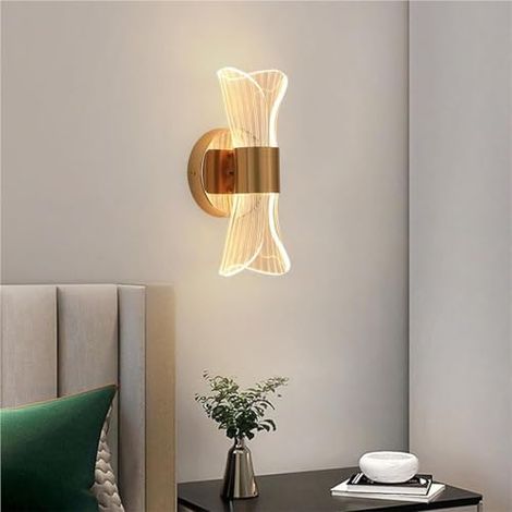 Moderne, Dimmbare Wandleuchte In Gold, 10 W, Lineare Lampe Mit Nach Oben Und Unten Gerichteter Beleuchtung Für Badezimmer, Schlafzimmer, Wohnzimmer, Flur, Elegante Wandbeleuchtung (schwarz)