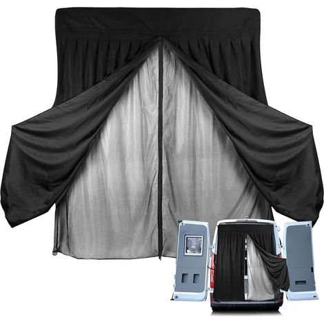 Große Flügeltürabdeckung (135 X 145 Cm), Moskitonetz Für Die Hecktür Von Transportern, Schwarzes Magnetisches Moskitonetz, Für Auto, Camping, Transporter, Wohnmobil