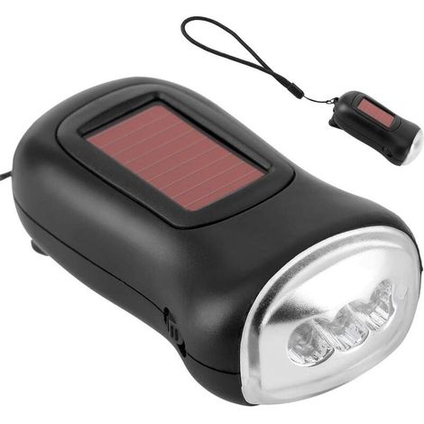Handkurbel-taschenlampe, Solarbetriebene, Wiederaufladbare Handkurbel-taschenlampe, Led-notfall-dynamo-taschenlampe Für Outdoor-camping