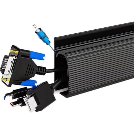 40 Cm Großer Kabelkanal Aus Kunststoff (schwarz) Für Die Untertischmontage Zur Kabelführung Am Computer, Kabelmanagement-ablage Mit Großem Fassungsvermögen