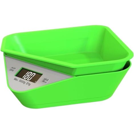 Grüne Elektronische Tierfutterwaage, 5-kg-napf, Digitale Diätwaage, Küchenhelfer