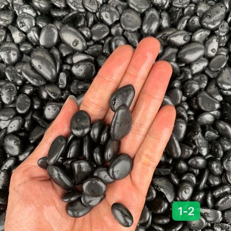 Kg Schwarze Ziersteine, 12 Cm Große, Polierte Naturkiesel Für Blumentöpfe, Flusskiesel Für Die Gartengestaltung, Vasenfüllung, Sukkulenten