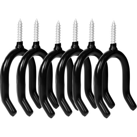 Set Mit 12 U-förmigen Wandhaken Für Garage Und Garten, Aus Stahl, Tragkraft 25 Kg, Inklusive 12 Dübeln