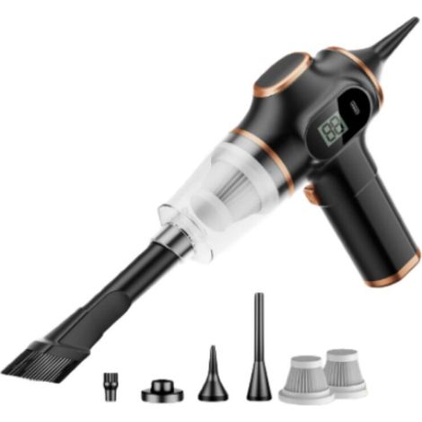 Tragbarer Autostaubsauger, Kabelloser Mini-handstaubsauger Mit Hoher Saugkraft, Lcd-bildschirm Und Mehreren Düsen, Handstaubsauger Für Auto, Haushalt, Büro, Sofa, Tierhaare Und Tastatur
