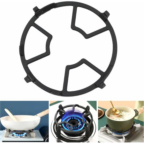 Gaskochfeld-stützring, 17,5 Cm Durchmesser, Runder Topfrost Aus Gusseisen, Vier-/fünf-krallen-adapter, Für Küche, Kaffeemaschine, Backofen, Wok, Kleine Töpfe. 1 Stück, Schwarz