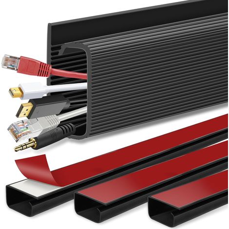 (4er-pack) 40 Cm Kabelmanagement Für Unter Den Schreibtisch, Selbstklebende Kabelkanäle, Für Bürokabel, Pc-kabel, Stromkabel