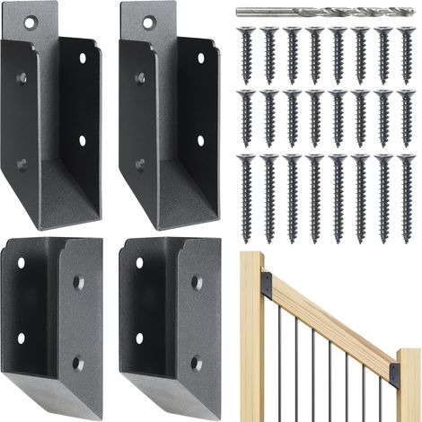 Set Mit 4 Treppengeländer-beschlägen Aus Edelstahl 201, 2" X 4" (1,5" X 3,5"), Für Terrassentreppen