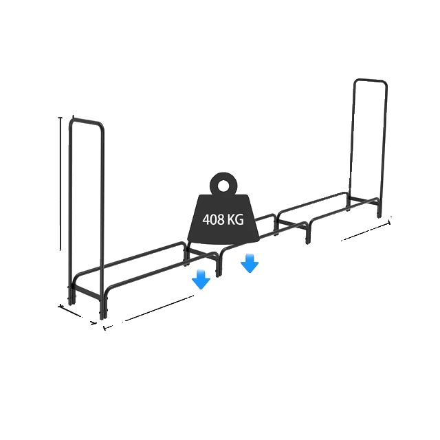 Holzständer, Stabiler Metallrahmen, Längenverstellbar, Schwarz, 3,66 M (12 Fuß)
