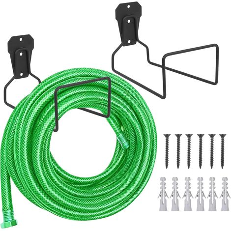 2-teiliger, Wandmontierter Gartenschlauchhalter, Wandmontierter Werkzeughalter, Gartenschlauchregal, Garagenhaken, Metallhaken Für Gartengeräte, Verlängerungen Und Staubsaugerschläuche