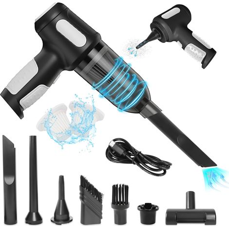 Schwarzer 3-in-1-handstaubsauger, 5200 Pa, Kabellos, Tragbar, Wiederaufladbar, Mit Usb-c-ladeanschluss, Für Auto, Küche, Haushalt Und Tierhaare