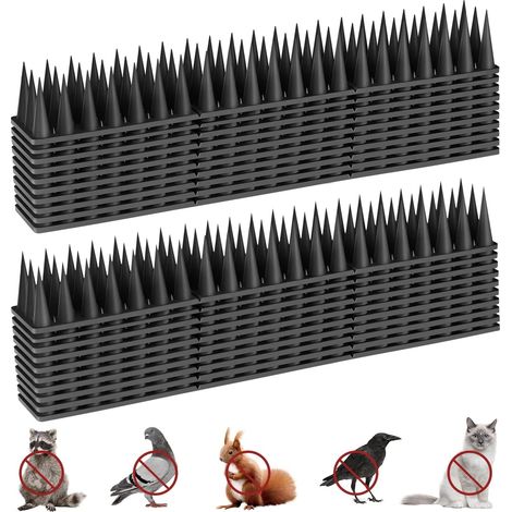Schwarze Taubenabwehrspitzen 5,7 M, Taubenabwehr Für Balkone, Taubenabwehrspitzen Aus Kunststoff Gegen Krähen, Katzen, Spatzen Usw. (20 Stück)