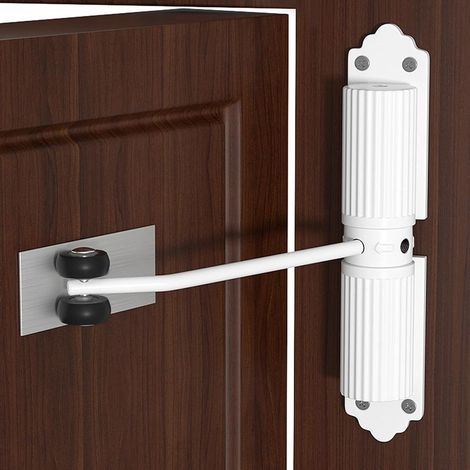Automatischer Türschließer, Türschließer Mit Einstellbarer Schließkraft, Türschließer Mit 6 Schrauben Und Einstellstange, Geeignet Für Zuhause, Schlafzimmer, Büro (weiß)