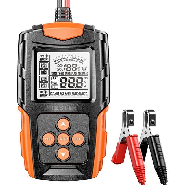 Autobatterietester, 12v/24v Batterietester Mit Lcd-bildschirm, Diagnosegerät Für Pkw/elektrofahrzeuge/motorräder/lkw/baumaschinen/agm-batterien Usw.