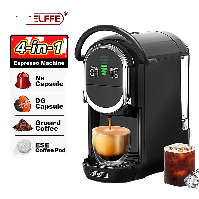 Cafelffe Kapselkaffeemaschine, 19 Bar Druck, Heiß- Und Kaltbrühfunktion