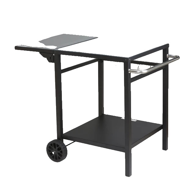 Klappbarer Servierwagen Aus Eisen Mit Zwei Ablagen, 56x56 Cm.