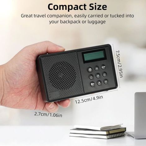 Tragbares Dab-radio, Dab+, Wiederaufladbares Digitales Fm-radio Mit Bluetooth, Netz- Oder Batteriebetrieb, 40 Senderspeicher