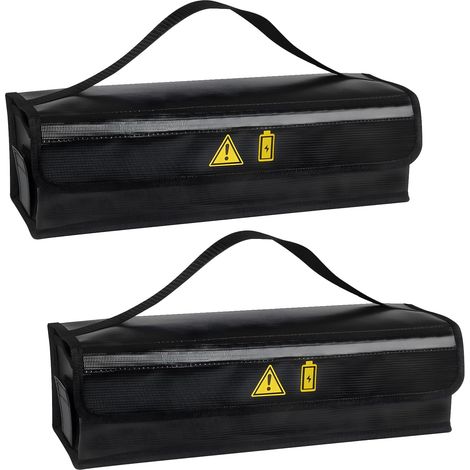 Set Aus 2 Feuerfesten Boxen (41 X 13 X 14 Cm) Für Fahrradbatterien, Feuerfest Bis 1000 °c, Explosionsgeschützte Und Wasserdichte Batterietasche, Großes Fassungsvermögen Für Aufbewahrung Und Transport