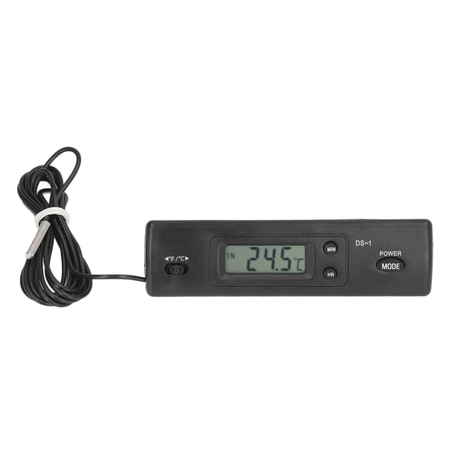 Multifunktionales digitales Thermometer mit wasserdichter Sonde für Auto, Aquarium, Kühlschrank – Hochpräziser Sensor, LCD-Anzeige, Messbereich -50
