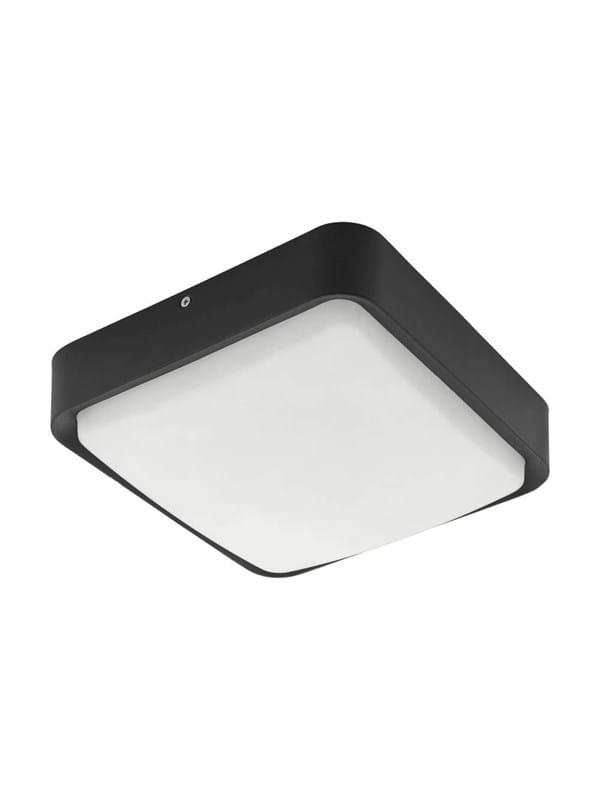 Deckenlampe Haustür Lampe Smart LED Außenleuchte dimmbar Wandleuchte, App-Steuerung, Aluguss schwarz, 14W 1400lm 3000K, LxBxH 25x25x8 cm, Eglo 97295