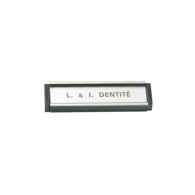Etikettenhalter Socona 93 x 26 mm - schwarz mit silbernem Gewinde - pa