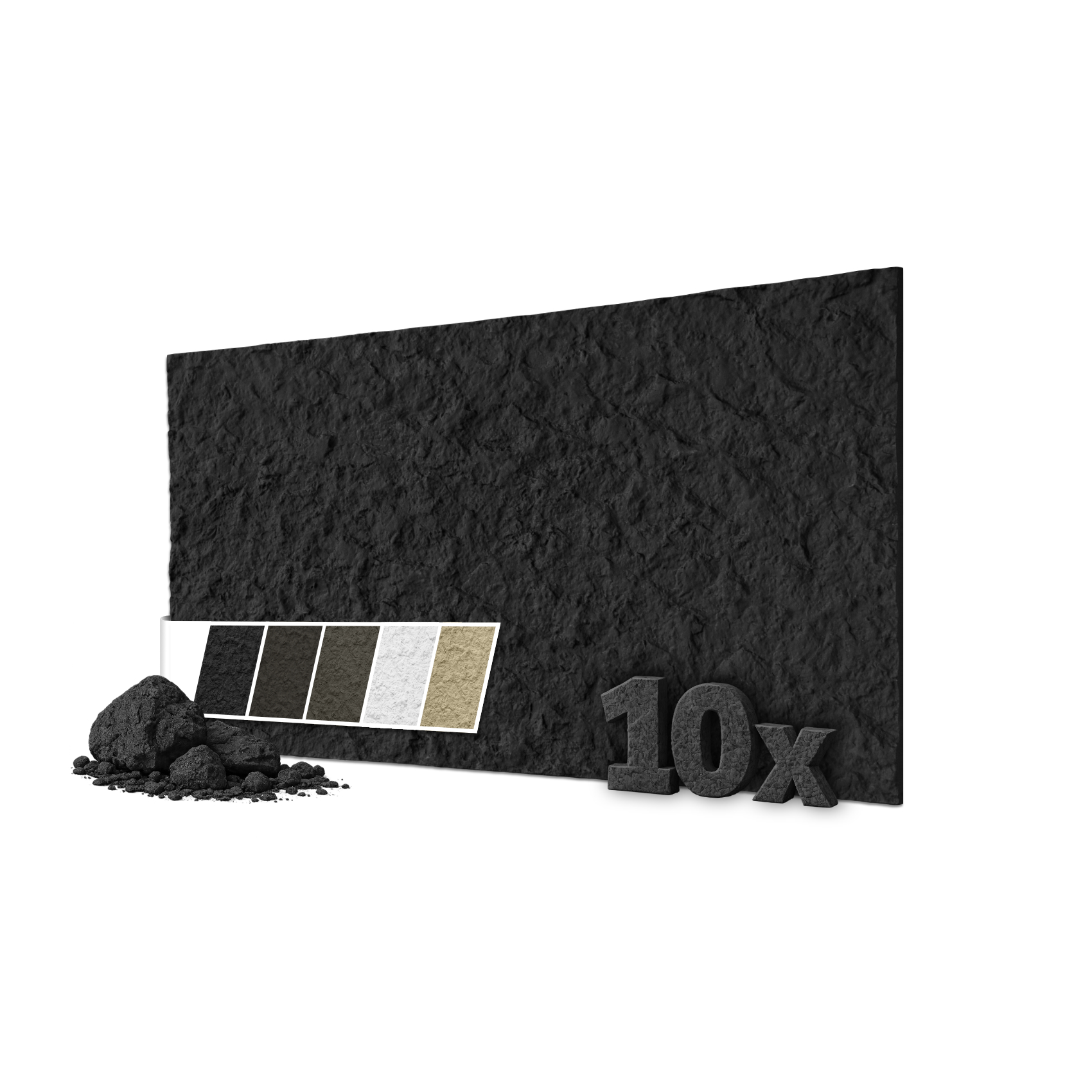 Hexim Wandpaneele 3d Steinoptik 120x60cm – Pu Wandverkleidung In Bruchstein-felsen Kunststoff-steinwand 2cm Stärke: 10 Paneele, A007-04 Grey