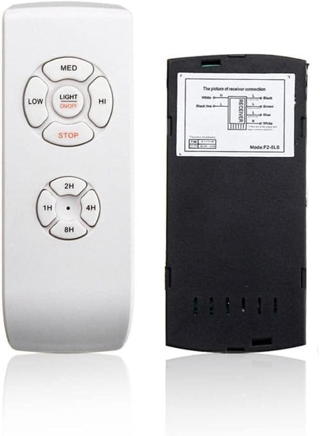 Ersandy - Universeller Deckenventilator mit Fernbedienung, 110 V/220 v, kabelloses Verteilungsset für Zuhause/Büro/Hotel/Lub, Weiß