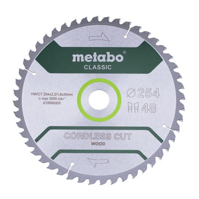 Metabo Sägeblatt cordless cut wood - classic, 254x30 Z48 WZ 5° /B