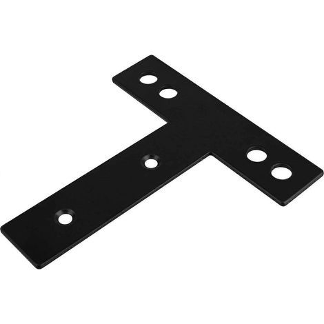 Packung Mit 10 Schwarzen T-förmigen Reparaturplatten Aus Stahl, 12,7 X 12,7 Cm, 1,8 Mm Dick, Vorgebohrt Für 10-mm-bolzen Und 6-mm-schrauben, Reparaturwinkel Für Holz