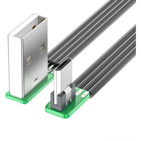 90° Abgewinkeltes Usb-2.0-auf-micro-usb-kabel Für Smartphones, Tablets Und Andere Geräte. Unterstützt Schnellladen Und Datenübertragung.