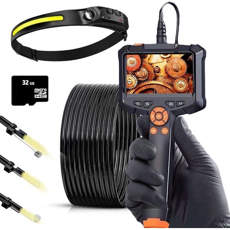 Neu Für 2025: Endoskopkamera Mit Autofokus, Weitwinkelobjektiv, 2-mp-sensor, 8 Einstellbaren Leds Und Einem 4,3-zoll-hd-bildschirm Für Industrielle, Häusliche Oder Mechanische Inspektionen.