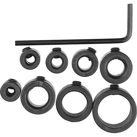 8-teiliges Set Tiefenanschlagringe Für Holzbohrer Mit Brad Point 3-16 Mm Ringdübeln Und Sechskantschlüssel