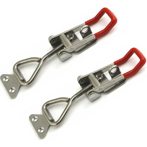 Set Mit 2 Robusten, Großen Kippriegeln, Hebelverschluss Aus Edelstahl (haltekraft 220 Kg, Abschließbar), Verstellbare Kipphebelklemmen Für Schränke, Türen, Kisten