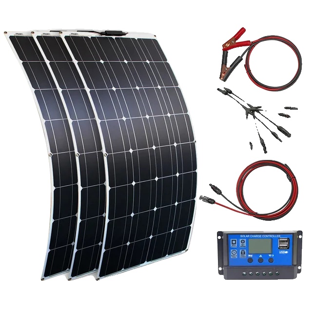 Monokristallines Solarmodul, Flexibles Design, 300-w-solarset