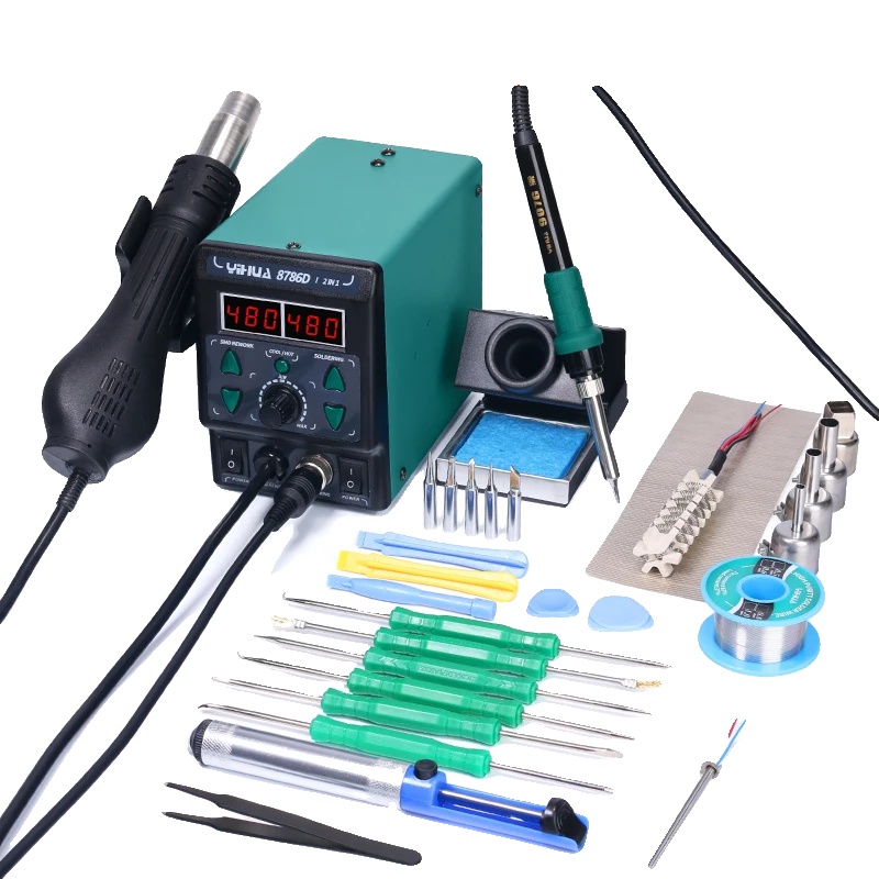 Lötstation, Heißluftgerät, Präzise Temperaturregelung, 3er-pack 8786d-i, 220 V Eu-a