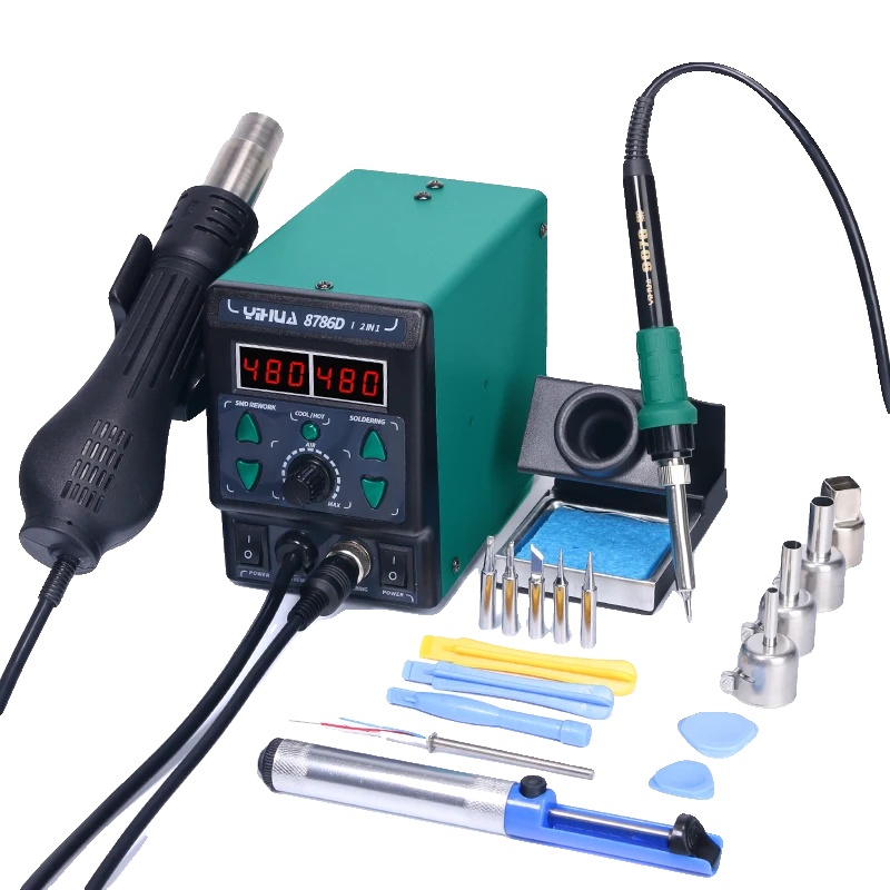 Lötstation, Heißluftgerät, Präzise Temperaturregelung, 8786d-i, 2er-pack, 220 V Eu-b