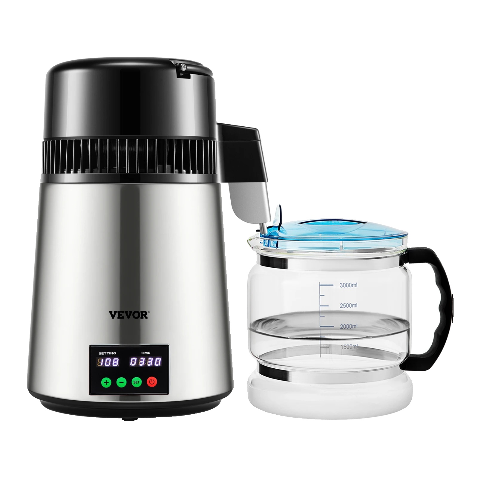 Wasserdestilliergerät, Destillationsrate 0,3 Gallonen/stunde, Zylinder Aus Edelstahl 304, Silber