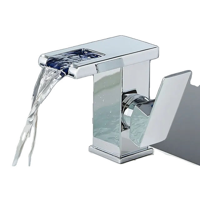 Waschtischarmatur, Led-temperaturanzeige, Aufsatzmontage, Chrom