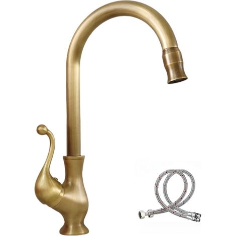 Küchenarmatur In Antikbronze, Retro-einhebel-küchenarmatur Aus Messing, Waschtischarmatur Aus Kupfer