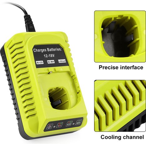 Ladegerät Für Ryobi P117, P118 Und P118 Sowie Für Ryobi One 9,6v/18v Li-ion/nimh-akkus (p100, P102, P103, P104, P105, P107, P108, P109)