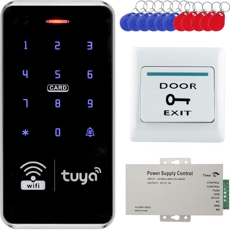 Zutrittskontrollsystem-set, Wasserdichte Rfid-tastatur (ip68), Elektrisches Riegelschloss (150/150 Kg), 10 Handsender