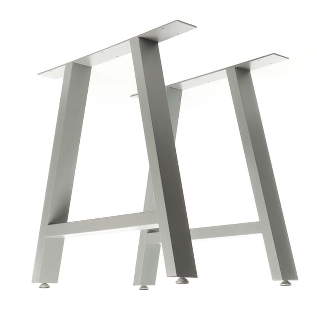 Wiltec Tischbeine 2er Set aus Stahl 70x72cm Grau in A-Form Industrial Vierkantrohr Tischkufen Tischgestell Tischuntergestell Möbelkufen