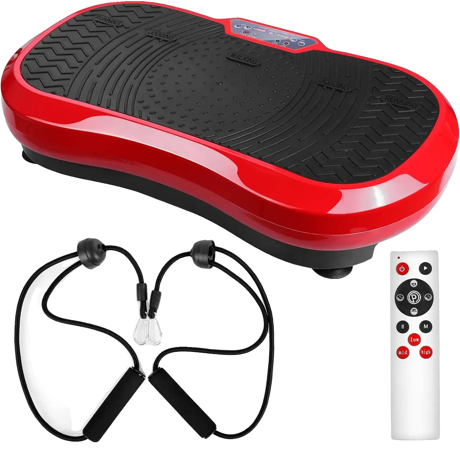 Vibrationsplatten-trainingsgerät, Einstellbare Intensität, Fernbedienung, Rot